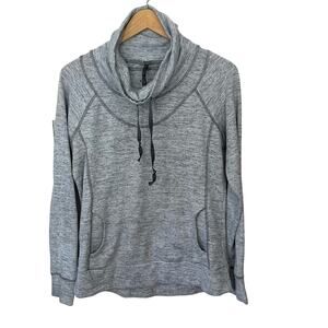 Kuhl Lea Sweatshirt Womens Large Cowl Neck‎ Pullover Heathered Gray Pocket